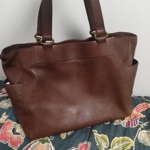 Genuine leather Fossil tote purse, large